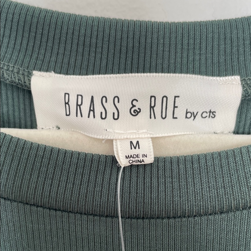 Brass & Roe Summer Ribbed Tiered Dress Dusty Sage size Medium NWT - Picture 3 of 11